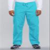 Cherokee Scrub Set for Men and Women from, Traditional Fit V-Neck Top 4777 with Natural Rise Drawstring Cargo Pant 4100, Turquoise- S Top/S Pant view 3