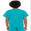 Cherokee Scrub Set for Men and Women from, Traditional Fit V-Neck Top 4777 with Natural Rise Drawstring Cargo Pant 4100, Turquoise- S Top/S Pant view 4
