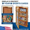 PENNZONI Baseball Card Display Case - Sports Card Display Frame Lockable - 20 Ungraded Cards Case with UV Protection, Card Display for Football - Trading Card Display, Walnut view 3