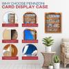 PENNZONI Baseball Card Display Case - Sports Card Display Frame Lockable - 20 Ungraded Cards Case with UV Protection, Card Display for Football - Trading Card Display, Walnut view 4