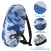 PATIKIL 45-55L Waterproof Rucksack Cover, Non-Slip Backpack Rain Cover for Travel, Hiking, Camping, Climbing, L, Blue Camo view 3