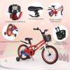 BABY JOY Kids Bike, 18 Inch Children Bikes for Boys Girls Age 4-8 Years w/Training Wheels, Handbrake, Coaster Brake & Removable Basket, Kids Bicycle of Multiple Colors view 4