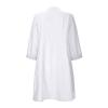 Akivide Women V Neck Cotton Linen Midi Dress Summer Casual Half Sleeve Drawstring Beach Flowy Plus Size Tshirt Tunic Dress with Pocket view 2