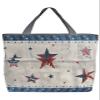 4th of July American Flag Star Beach Tote Bag for Women, Blue Patriot Independence Day Mesh Beach Bags Waterproof Sandproof, Outdoor Picnic Swim Pool Handbag - Large Beach Bag with Zipper and Pockets view 1