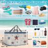 4th of July American Flag Star Beach Tote Bag for Women, Blue Patriot Independence Day Mesh Beach Bags Waterproof Sandproof, Outdoor Picnic Swim Pool Handbag - Large Beach Bag with Zipper and Pockets view 3