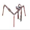Western Horse Headstall Bridle Breast Collar Reins Tack Set Leather Floral Tooled Handmade Full Cob Pony Breastplate ME-HBC-052 (Full) view 1