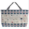 4th of July Star Beach Tote Bag for Women, Blue Red Plaid Patriot Independence Day Mesh Beach Bags Waterproof Sandproof, Outdoor Picnic Swim Pool Handbag - Large Beach Bag with Zipper and Pockets view 1