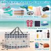4th of July Star Beach Tote Bag for Women, Blue Red Plaid Patriot Independence Day Mesh Beach Bags Waterproof Sandproof, Outdoor Picnic Swim Pool Handbag - Large Beach Bag with Zipper and Pockets view 3