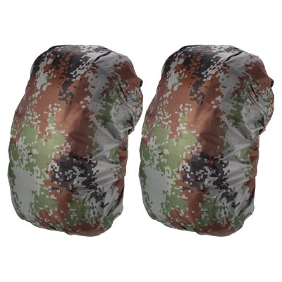 PATIKIL 30-40L Waterproof Rucksack Cover, 2 Pack Non-Slip Backpack Rain Cover for Travel, Hiking, Camping, Climbing, M, Digital Camo