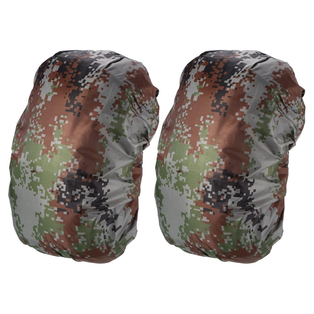 PATIKIL 30-40L Waterproof Rucksack Cover, 2 Pack Non-Slip Backpack Rain Cover for Travel, Hiking, Camping, Climbing, M, Digital Camo