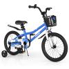 BABY JOY Kids Bike, 18 Inch Children Bikes for Boys Girls Age 4-8 Years w/Training Wheels, Handbrake, Coaster Brake & Removable Basket, Kids Bicycle of Multiple Colors view 1