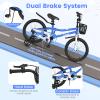 BABY JOY Kids Bike, 18 Inch Children Bikes for Boys Girls Age 4-8 Years w/Training Wheels, Handbrake, Coaster Brake & Removable Basket, Kids Bicycle of Multiple Colors view 3