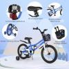 BABY JOY Kids Bike, 18 Inch Children Bikes for Boys Girls Age 4-8 Years w/Training Wheels, Handbrake, Coaster Brake & Removable Basket, Kids Bicycle of Multiple Colors view 4