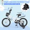BABY JOY Kids Bike, 18 Inch Children Bikes for Boys Girls Age 4-8 Years w/Training Wheels, Handbrake, Coaster Brake & Removable Basket, Kids Bicycle of Multiple Colors view 2