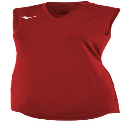 Mizuno Women's Sleeveless V-Neck Volleyball Jersey |US Womens Extra Extra Small (XXS) | RED