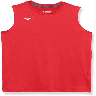 Mizuno Youth Boy's Sleeveless Volleyball Jersey | RED | Youth - Boys | Medium (M)