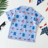 Primary Color Shirt Toddler Boys Girls Short Sleeve Independence Day 4 of July Kids Tops T Shirt with Pocket Pack Set (Blue, 2-3 Years) view 2