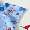 Primary Color Shirt Toddler Boys Girls Short Sleeve Independence Day 4 of July Kids Tops T Shirt with Pocket Pack Set (Blue, 2-3 Years) view 3