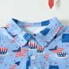 Primary Color Shirt Toddler Boys Girls Short Sleeve Independence Day 4 of July Kids Tops T Shirt with Pocket Pack Set (Blue, 2-3 Years) view 4