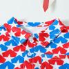 Primary Color Shirt Toddler Boys Girls Short Sleeve Independence Day 4 of July Kids Tops T Shirt with Pocket Pack Set (Red, 2-3 Years) view 3