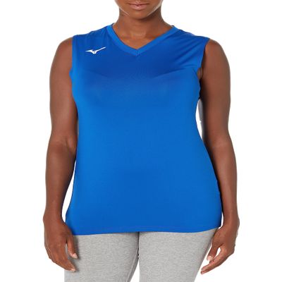 Mizuno Women's Sleeveless V-Neck Volleyball Jersey |US Womens Extra Extra Large (XXL) | Royal