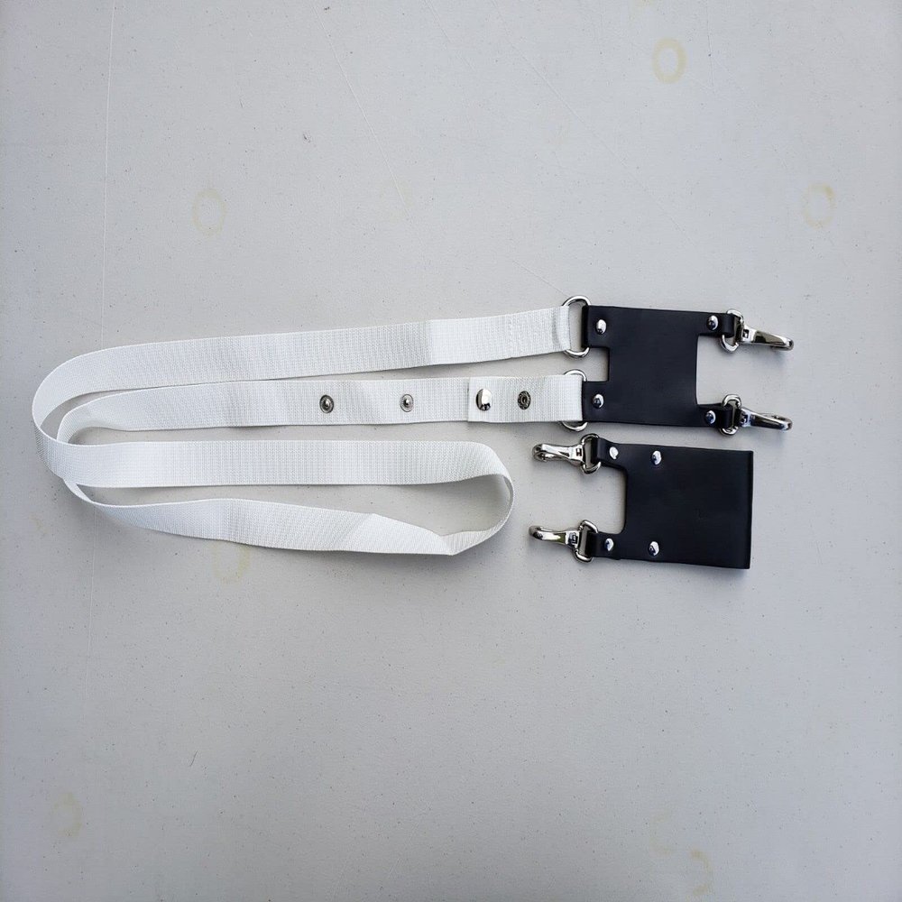 2 Pcs Knight Templar Sword Sling and Belt Holder Scabbard Silver Hardware