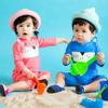 Boys, Girls Swimsuit short Sleeve One Piece Cartoon Swimsuit Rash Guard Swimwear Blue 7-8 years view 2