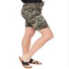 Royalty For Me Women's Petite Elastic Bermuda with Fray Hem, Muted Green Camo, PM view 2
