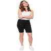 Royalty For Me Women's Petite Elastic Bermuda with Fray Hem, Black, PS view 3