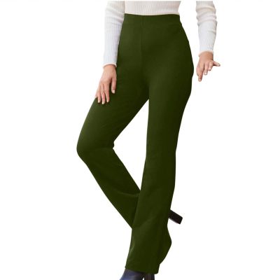 Uillui Women's Slacks Stretch Bootcut Dress Pants Work Casual High Waisted Yoga Straight Leg Trousers Skinny Dress Leggings Army Green