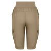 Uillui Women's Cotton Linen Capri Pants Lightweight Loose Fit Cargo Joggers Pants Elastic Waist Hiking Athletic Sweatpants Khaki view 3