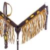 Western Horse Headstall Bridle Breast Collar Reins Tack Set Leather Floral Tooled Handmade Full Cob Pony Breastplate ME-HBC-068 (Pony) view 1