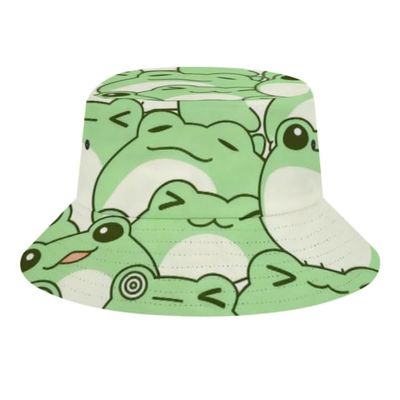Fashion Bucket Hat Unisex Beach Sun Hat Aesthetic Fishing Hat for Men and Women Compatible with Cute Frog