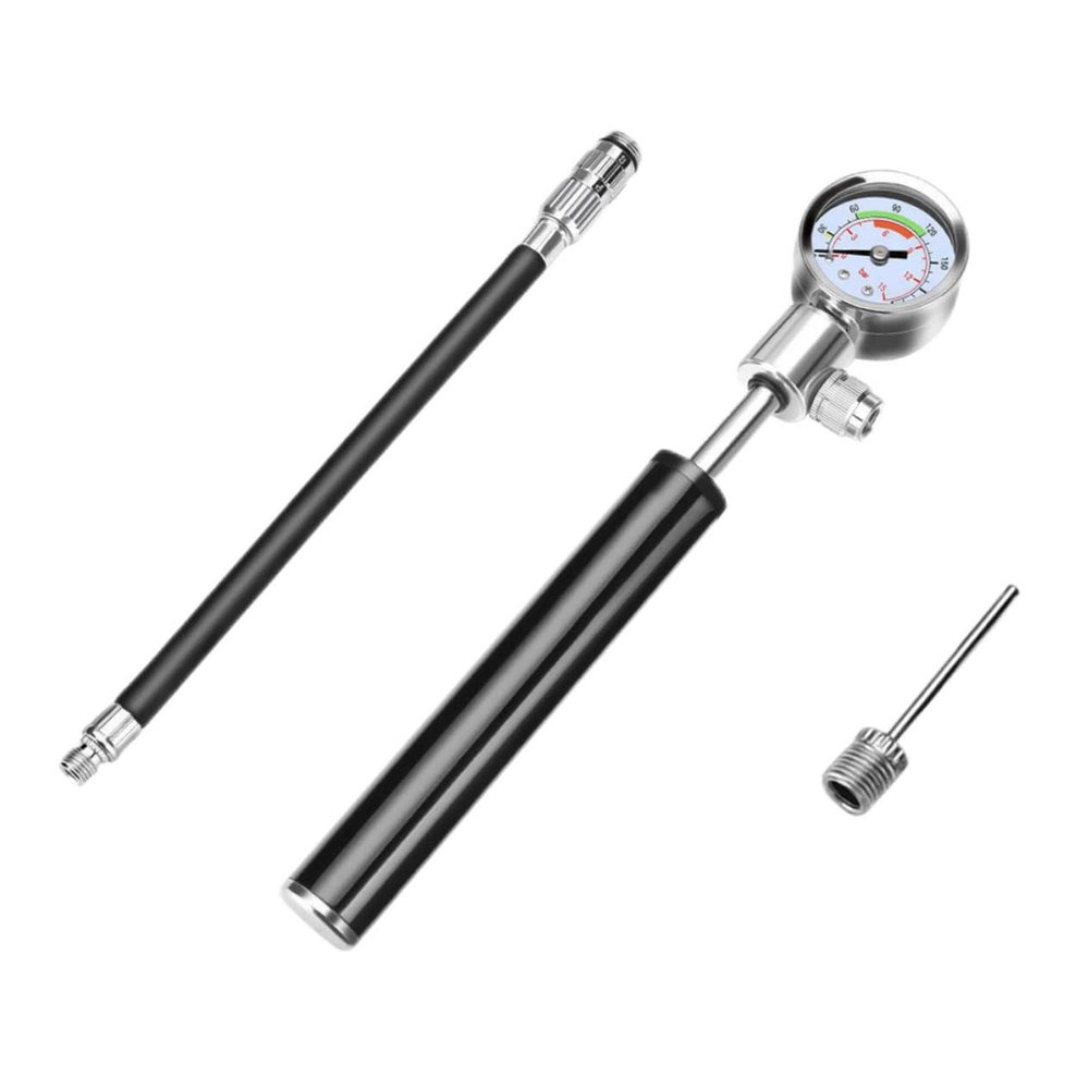 1set Mountain Bike Air Pump Gauge Portable High-Pressure Inflator for Sports Accessories Design for Efficient Inflation Compatible USA French Nozzles