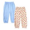 MYGBCPJS Baby Boys Girls 2 Pack Cotton Linen Long Bloomers Graphic Printed Trousers Ankle Length Kids Elastic Waist Pants view 1