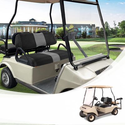 SAMXOMAP Golf Cart Front Seat Covers Fit Club Car DS 2000.5 up, Washable Breathable Air Mesh Cloth Adjustable Seat Cover for Golf Cart, Black and Gray
