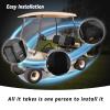 SAMXOMAP Golf Cart Front Seat Covers Fit Club Car DS 2000.5 up, Washable Breathable Air Mesh Cloth Adjustable Seat Cover for Golf Cart, Black and Gray view 4