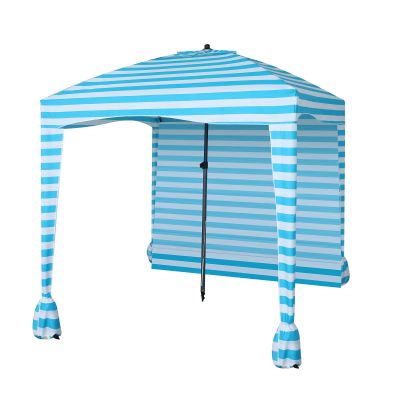 Nice C Beach Cabana Tent - Portable 6'x 6' with Detachable Wall, UPF 50+ UV Protection, Ultimate Sun Umbrella, Sun Shelter (Blue Stripe)