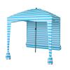 Nice C Beach Cabana Tent - Portable 6'x 6' with Detachable Wall, UPF 50+ UV Protection, Ultimate Sun Umbrella, Sun Shelter (Blue Stripe)