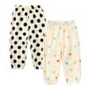 MYGBCPJS Baby Boys Girls 2 Pack Cotton Linen Long Bloomers Graphic Printed Trousers Ankle Length Kids Elastic Waist Pants view 1