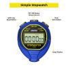 ANTEQI Waterproof Stopwatch Timer, Large Display Simple Silent Stop Watch with ON/Off Function No Clock No Calendar No Alarm Basic Operation for Sports Coaches Swimming Running Training, Blue view 2