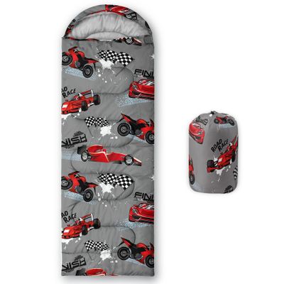 Axolotl Cool Red Car Sleeping Bag for Boys KidsLightweight Warm Cold Weather Sleeping Bags,Waterproof Portable Sleeping Bag with Compression Sack for Camping Backpacking Hiking Outdoor Indoor
