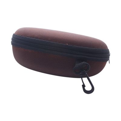1PCS Portable Sunglasses Bag,Zipper Eye Glasses Box Sunglasses Protect Hard Case Shell Clam Pouch(brown)