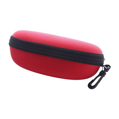 1PCS Portable Sunglasses Bag,Zipper Eye Glasses Box Sunglasses Protect Hard Case Shell Clam Pouch(Red)