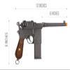 Golden Ball x HFC Gas Non-Blowback C96 Box Cannon Airsoft Pistol Black 370 FPS view 2