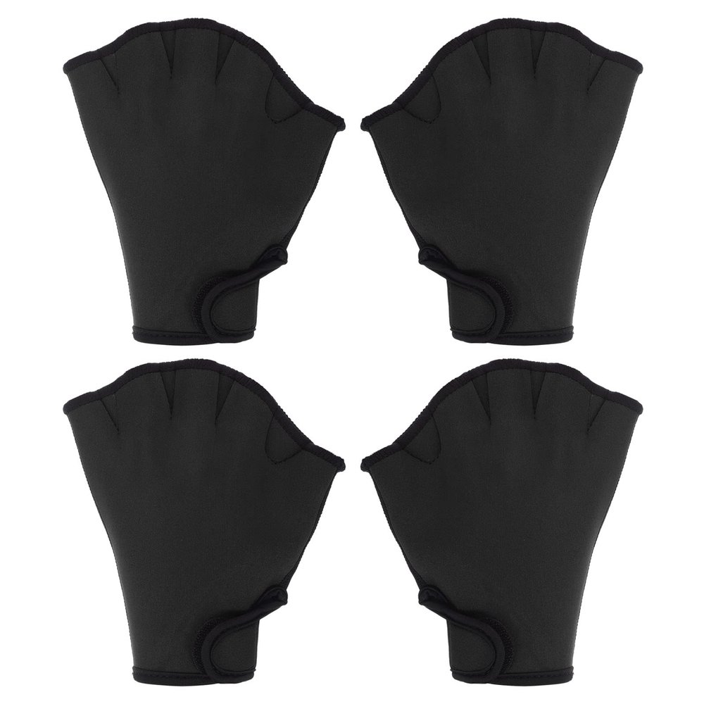 PATIKIL Webbed Swim Gloves, 2 Pairs Unisex Swimming Resistance Gloves Water Resistance Training Accessories for Swimming and Diving, M, Black