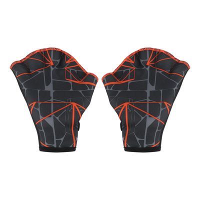 PATIKIL Webbed Swim Gloves, Swimming Aquatic Gloves Printing Water Resistance Training Accessories for Swimming and Diving, M, Dark Gray