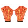 PATIKIL Webbed Swim Gloves, Swimming Aquatic Gloves Printing Water Resistance Training Accessories for Swimming and Diving, L, Orange view 1