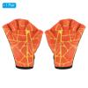 PATIKIL Webbed Swim Gloves, Swimming Aquatic Gloves Printing Water Resistance Training Accessories for Swimming and Diving, L, Orange view 3