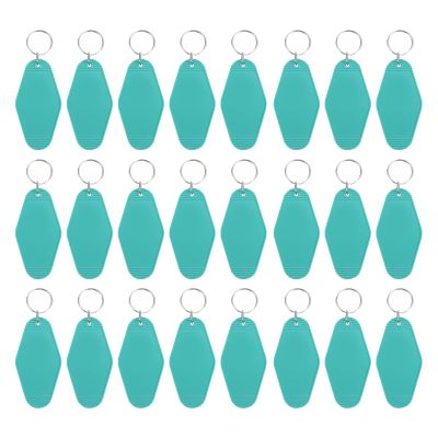 PATIKIL Vintage Motel Keychain, 24 Pack Blank Hotel Keychains Rhombus Retro Key Tag for DIY Crafts Ornament Backpack Luggage Labels Tags, Lake Green